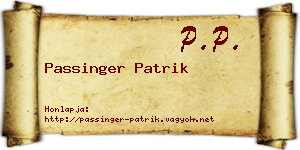 Passinger Patrik névjegykártya
